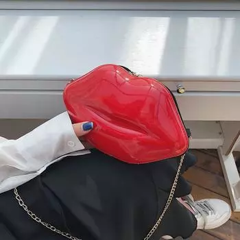 Мини-сумки для женщин, новинка 2024 года, модная универсальная женская сумка на плечо из искусственной кожи, однотонная сумка через плечо на молнии из лакированной кожи с цепочкой для губ 14x23x6cm жёлтый