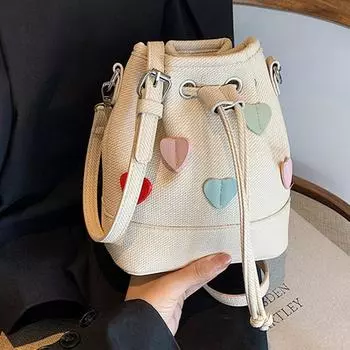 Мини-сумки-ведра Sweet Decal Love для женщин, универсальная сумка через плечо, модные сумки через плечо