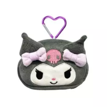 Мини-сумочка для лица Hatayama Shoji с карабином Kuromi В8 x Ш11 x Г3 см 63202406