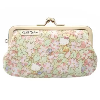 Мини-сумочка Hello Kitty с застежкой Sanrio Character Liberty Print Floral Pouch Mini Small Makeup Pouch Cute Made in Japan Medu [Shaler