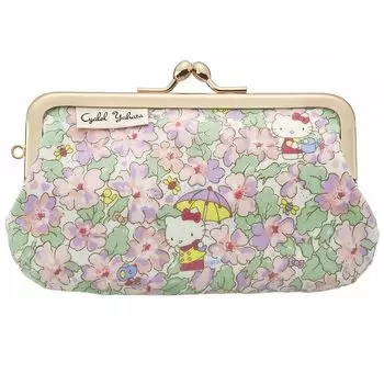 Мини-сумочка Hello Kitty с застежкой Sanrio Character Liberty Print Floral Pouch Mini Small Makeup Pouch Cute Made in Japan Medu [Shaler