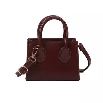 Мини-сумочка из искусственной кожи однотонная с клапаном, на плечо, в корейском стиле, маленькая квадратная сумка для работы, для женщин