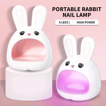 Мини-сушилка для ногтей УФ-светодиодная лампа с рисунком динозавра, кошки, кролика, лампа для быстрой сушки и отверждения гель-лака для ногтей, машинка для маникюра