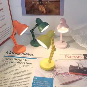 Мини-светодиодная настольная лампа, креативная маленькая книжная лампа, ночник для спальни, мини-книжный зажим, теплый свет, защита глаз, маленькая настольная лампа 0-5W