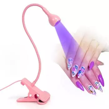 Мини светодиодные лампы для ногтей, портативная 3 Вт, гибкая лампа на гусиной шее, быстрая сушка для ногтей, маникюрная сушилка для дома, профессиональные инструменты для дизайна ногтей розовый