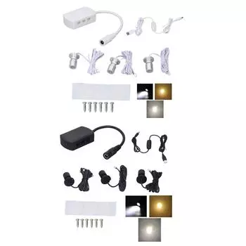 Светодиодные точечные светильники 5 В USB витринный светильник 1-3 с регулируемой яркостью небольшой шкафчик для ювелирных изделий C Black White Light