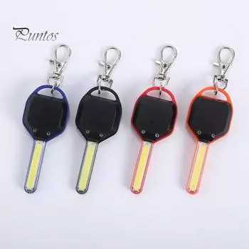 Мини-светодиодный брелок-фонарик, супер яркий, высокий люмен, 2 режима, компактный размер, портативный уличный фонарик COB, аварийный брелок для ключей красный