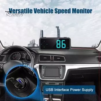 Мини светодиодный цифровой спидометр GPS автомобильный HUD Head Up Display MPH/KMH универсальный для всех транспортных средств GPS-модуль для тестирования ускорения и торможения A