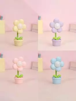 Мини светодиодный цветок ночник милая маленькая настольная лампа настольный орнамент прикроватная тумбочка для спальни окружающее освещение детские игрушки детский праздничный подарок