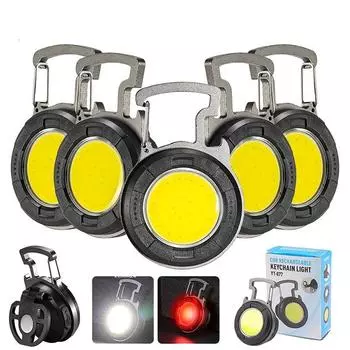 Мини светодиодный фонарик, рабочий свет, перезаряжаемый брелок, портативный карманный фонарик со штопором, уличный светильник 1 PCS чёрный