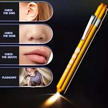 Мини светодиодный карманный фонарик-ручка с измерителем зрачка многоразовый фонарь-ручка водонепроницаемый медицинский фонарь white light no battery чёрный