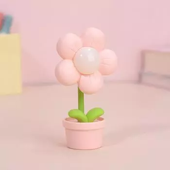 Мини светодиодный ночник в виде цветка, милая маленькая настольная лампа, настольное украшение, прикроватный ночник для спальни, окружающее освещение, детская игрушка, детский праздничный подарок