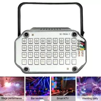 Мини светодиодный стробоскоп с ручкой, супер яркий, регулируемый, многоцветный, активируемый звуком, диско-вечеринка US Plug White Light.