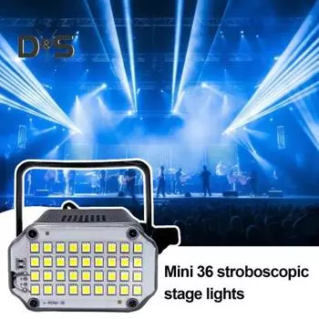 Мини светодиодный стробоскоп с ручкой, супер яркий, регулируемый, многоцветный, активируемый звуком, диско-вечеринка, мигающий стробоскоп EU White Light.