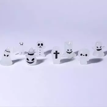 Мини-светящееся украшение в виде привидения для кукольного домика, декор для сцены на Хэллоуин, микроландшафтные украшения, сделай сам, настольные игрушки для украшения