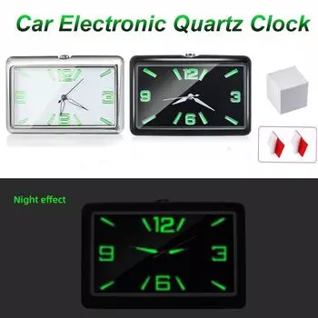 Мини-светящиеся автомобильные часы, автомобильные цифровые часы, кварцевые часы, авто орнамент, автомобильные аксессуары 48X32 мм