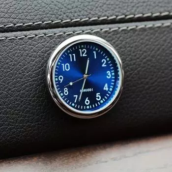 Мини светящиеся автомобильные часы, вклеенные в салон автомобиля механические кварцевые часы, украшение для автомобиля, украшение приборной панели синий