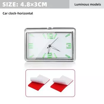 Мини-светящиеся часы с автоматическим датчиком, внутренние кварцевые часы для автомобиля, часы для приборной панели, аксессуары для стайлинга автомобиля 48X32 мм серебряный