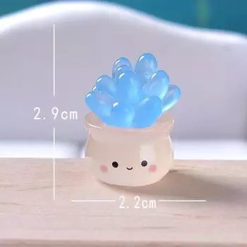 Мини-светящиеся фигурки кактусов, украшения, серия кактусов из смолы, бонсай, декор, креативный дом, микроландшафтные аксессуары, украшение для автомобиля 4