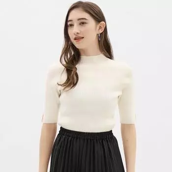 Мини-свитер в рубчик GU by Uniqlo с высоким воротником и рукавом 5 минут Z