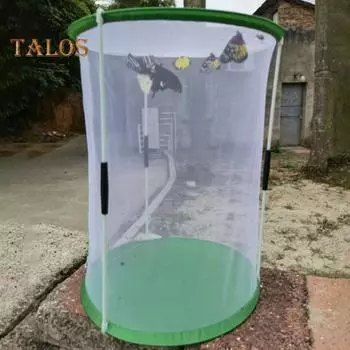 Мини-теплица для обитания бабочек для внутреннего и наружного наблюдения. Прочная многоразовая цилиндрическая клетка с видимой сеткой. 40cm