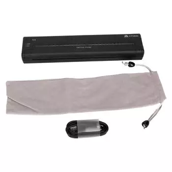 Мини-термальный копировальный аппарат для переноса татуировки с прозрачными узорами, принтер для переноса татуировки с аккумулятором 1200 мАч чёрный