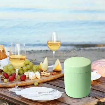 Мини-термокружка емкостью 260 мл, герметичная изоляционная банка из нержавеющей стали с медным покрытием, холодильный контейнер для пищевых продуктов зелёный