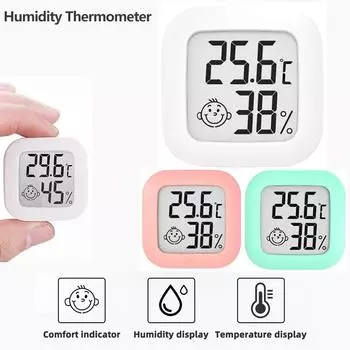 Мини-термометр для помещения, цифровой ЖК-дисплей, электронный термометр, гигрометр, домашний монитор влажности, измеритель температуры, датчик белый