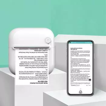 Мини-термопринтер A33 с рулоном наклеек Bluetooth-совместимые фотографии Чеки Заметки Списки Этикетка Памятка QR-код Портативный карманный принтер для iOS белый