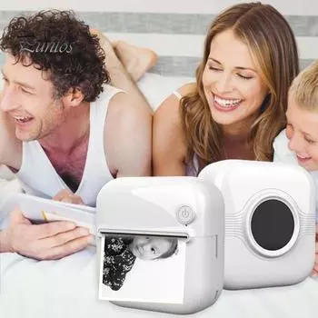 Мини-термопринтер A33 с рулоном наклеек Bluetooth-совместимые фотографии Чеки Заметки Списки Этикетка Памятка QR-код Портативный карманный принтер для iOS белый