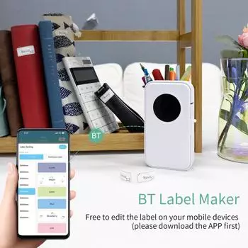 Мини-термопринтер для этикеток AIMO D35, карманная машина, все в одном, клейкая бирка BT Connect with 1 label roll