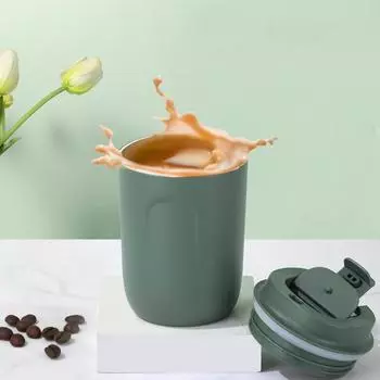 Мини-термос, кофейная кружка, чашка из нержавеющей стали, термогерметичная термос с двойными стенками, изолированный дорожный стакан для напитков 220ml красный