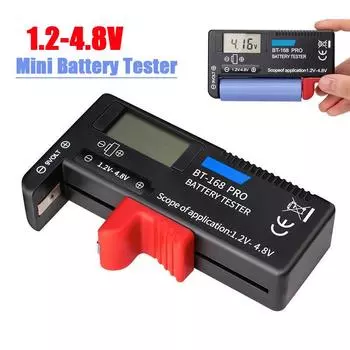 Мини-тестер батарей 1,2-4,8 В AA/AAA/C/D, быстрое тестирование емкости литиевой батареи 18650 16340 14500 10440