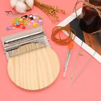 Мини-ткацкий станок с 10/12/14/21/28/42 иглами, портативный небольшой ручной ткацкий станок для штопки, деревянный игрушечный ткацкий станок для починки джинсов, носков и одежды A