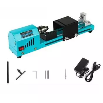 Мини-токарный станок с регулируемой скоростью по дереву (для бисера) 150 Вт (4000-7000 об/мин) 150 синий