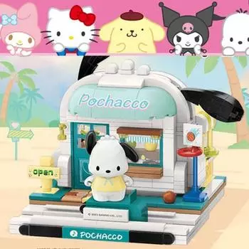 Мини-тренажерный зал Sanrio Block Pochacco, детский сад, детская игрушка для развития мозга, игра с пятью чувствами, один предмет, популярные корейские игрушки