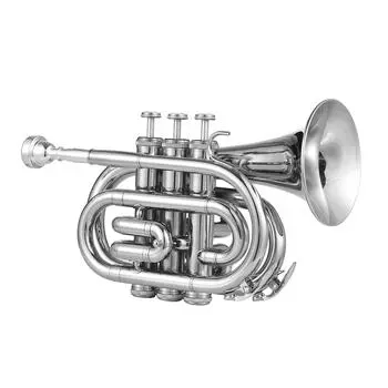 Мини-труба Bb, карманная труба с мундштуком, сумка для переноски, перчатки, ткань для чистки, духовой инструмент