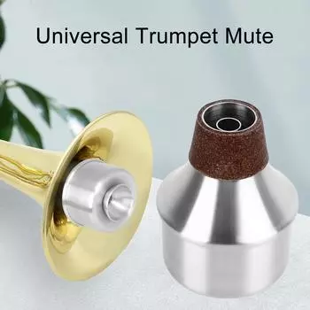 Мини-труба для практики, немой глушитель для трубы из алюминиевого сплава для взрослых и детей, начинающий, серебристый