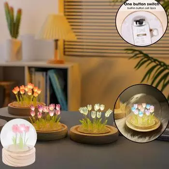 Мини-тюльпан Ночной светильник Хрустальные светильники Украшения для спальни Украшения для дома Свадьба Украшения на день рождения Подарки на День святого Валентина