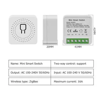 Mini Tuya WiFi Smart Switch ZigBee Switch Module 16A 2-позиционный выключатель Smart Home Smart Life Alexa Google Home Голосовое управление