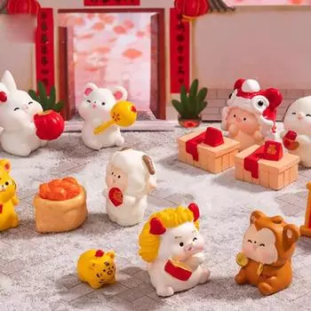 Mini Twelve Zodiac Statue Micro Landscape Home Desktop Car Dashboard Decoration