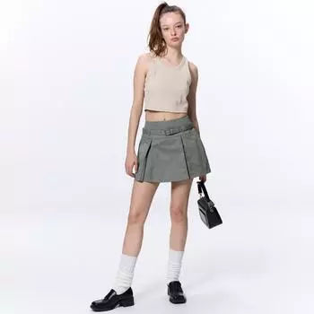 Мини-юбка GU by Uniqlo с поясом Q+E 08 DARK GRAY/XXL