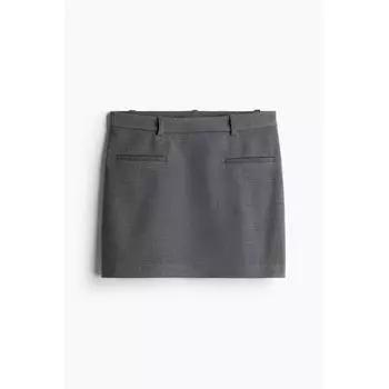Мини-юбка HM Tailored темно-серый меланжевый