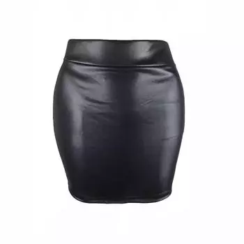 Мини-юбка из матовой искусственной кожи с высокой талией — тонкая, сексуальная и стильная XL вино красного