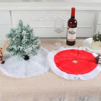 Мини-юбка «Рождественская елка» Супермягкая износостойкая классическая цветная конструкция Круглая юбка «Рождественская елка» Украшение вечеринки красный