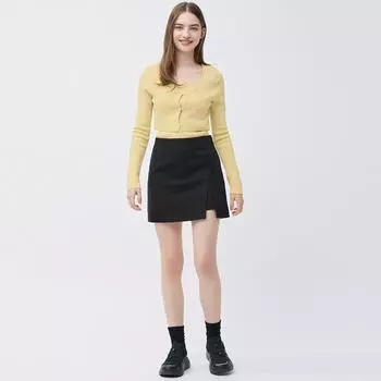 Мини-юбка с заниженной талией и разрезом GU by Uniqlo Pan+E