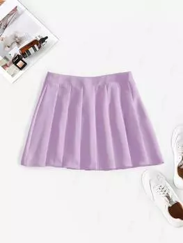 Мини-юбка с завышенной талией ZAFUL S светло-фиолетовый