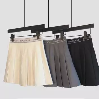 Мини-юбка в японском стиле с завышенной талией и складками — универсальная женская мода на весну/осень 3XL