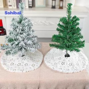 Мини-юбка в виде рождественской елки со снежинкой/звездным узором, круглая моющаяся юбка в виде рождественской елки, украшение для дома Snowflake серебряный