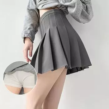 Мини-юбка, женская летняя одежда, новинка 2024 года в корейском стиле, одежда с высокой талией, сексуальные плиссированные короткие элегантные юбки трапециевидной формы S чёрный